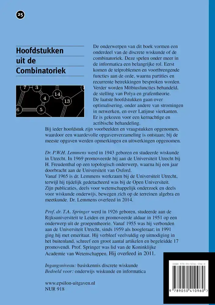 HOOFDSTUKKEN UIT DE COMBINATORIEK