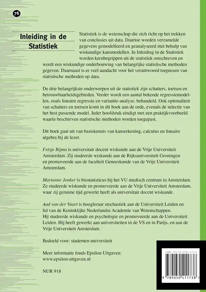 INLEIDING IN DE STATISTIEK