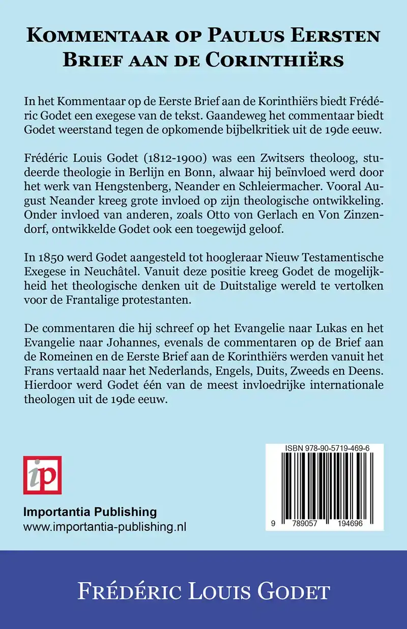 KOMMENTAAR OP PAULUS EERSTEN BRIEF AAN DE CORINTHIERS