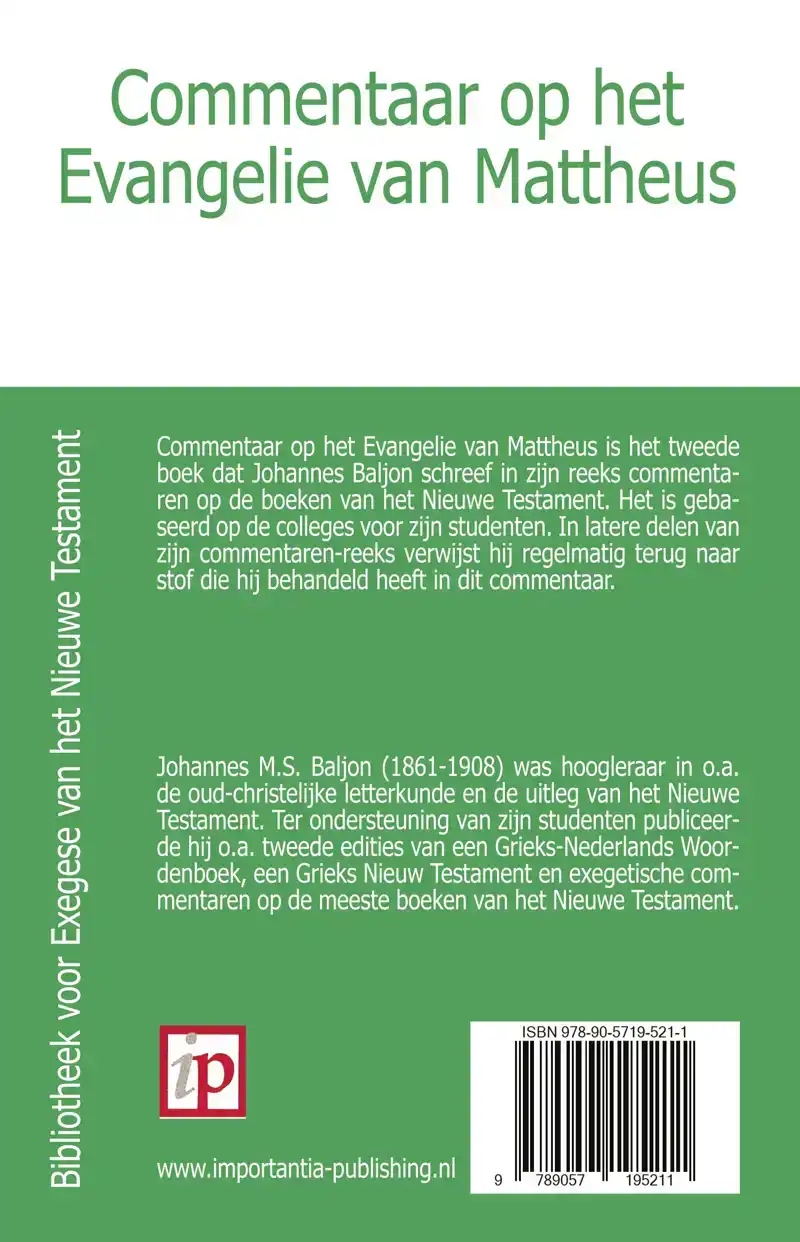 COMMENTAAR OP HET EVANGELIE VAN MATTHEUS