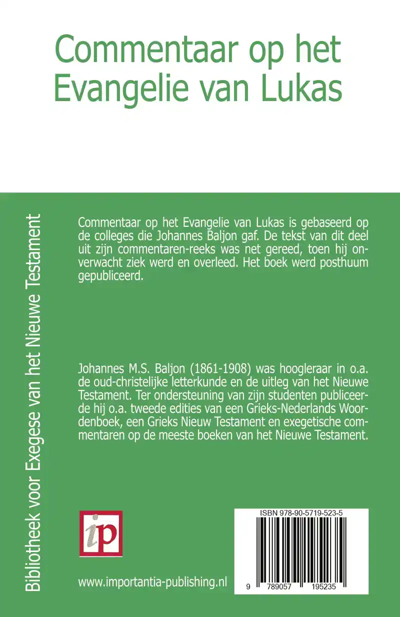COMMENTAAR OP HET EVANGELIE VAN LUKAS