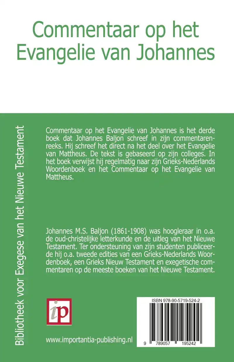 COMMENTAAR OP HET EVANGELIE VAN JOHANNES