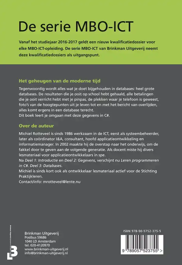 LEREN PROGRAMMEREN IN C#, DEEL 3, DATABASES