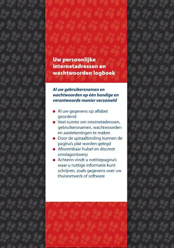 UW PERSOONLIJKE INTERNETADRESSEN EN WACHTWOORDEN LOGBOEK