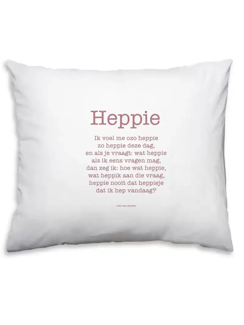 HEPPIE, GEDICHT OP KUSSENSLOOP
