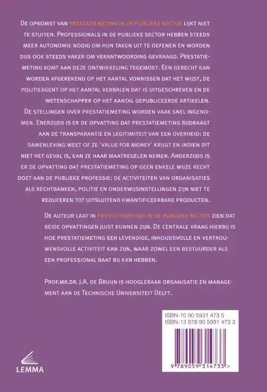 PRESTATIEMETING IN DE PUBLIEKE SECTOR