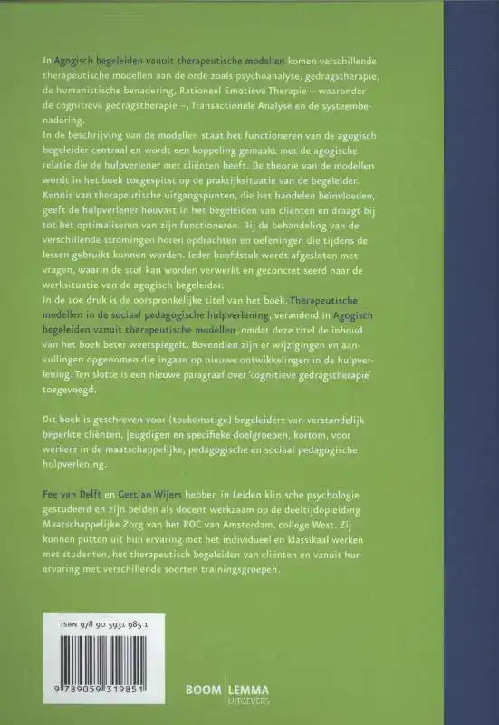 AGOGISCH BEGELEIDEN VANUIT THERAPEUTISCHE MODELLEN