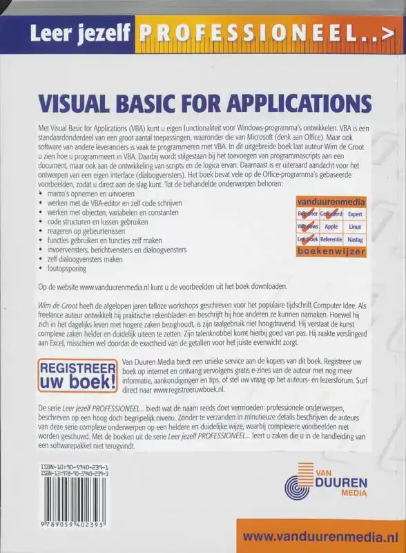 LEER JEZELF PROFESSIONEEL VISUAL BASIC VOOR APPLICATIES