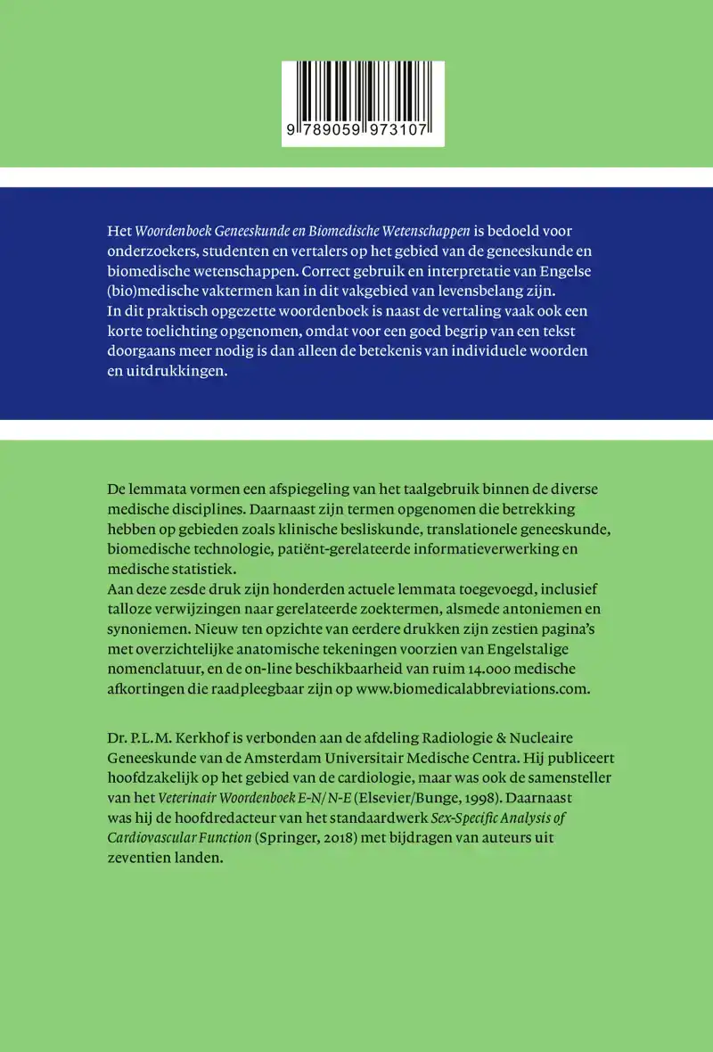 WOORDENBOEK GENEESKUNDE EN BIOMEDISCHE WETENSCHAPPEN, ZESDE
