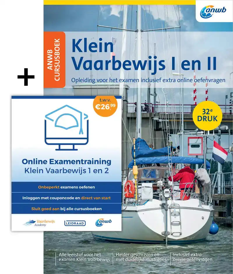 ANWB CURSUSBOEK KLEIN VAARBEWIJS I EN II INCLUSIEF ONLINE EX