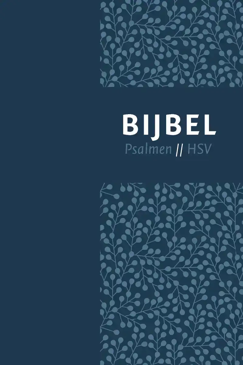 BIJBEL (HSV) MET PSALMEN - BLAUW LEER MET ZILVERSNEE EN DUIM