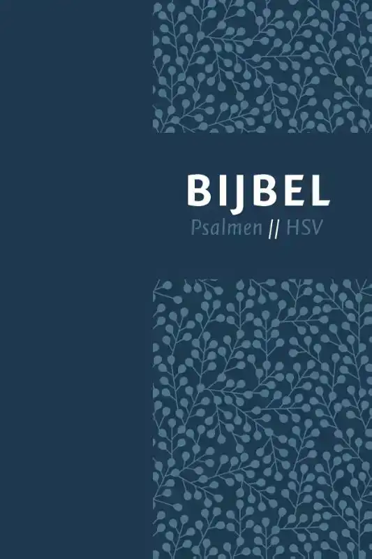 BIJBEL (HSV) MET PSALMEN - BLAUW LEER MET ZILVERSNEE EN DUIM