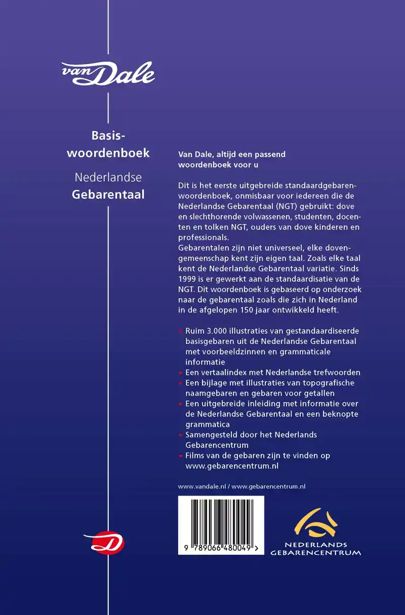 VAN DALE BASISWOORDENBOEK NEDERLANDSE GEBARENTAAL
