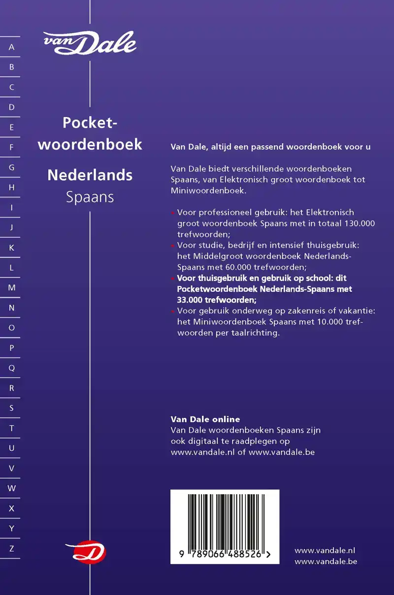 VAN DALE POCKETWOORDENBOEK NEDERLANDS-SPAANS