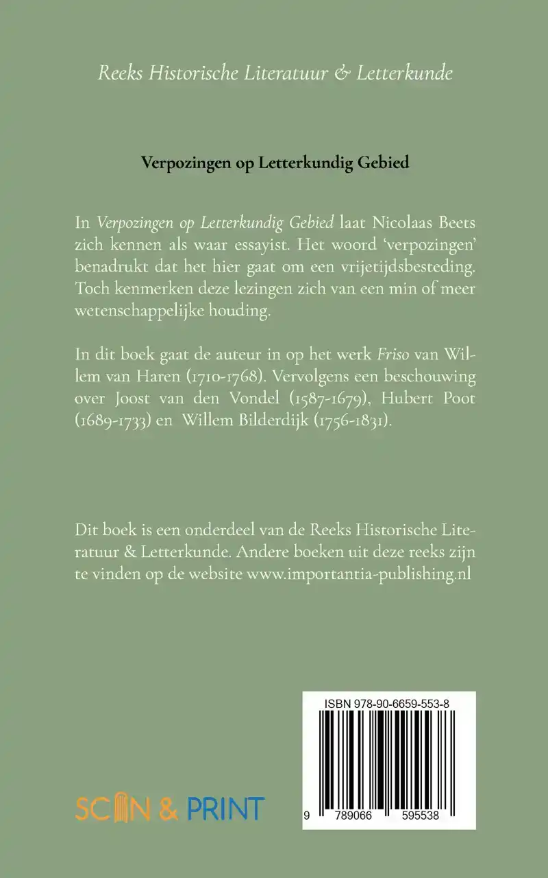 VERPOZINGEN OP LETTERKUNDIG GEBIED