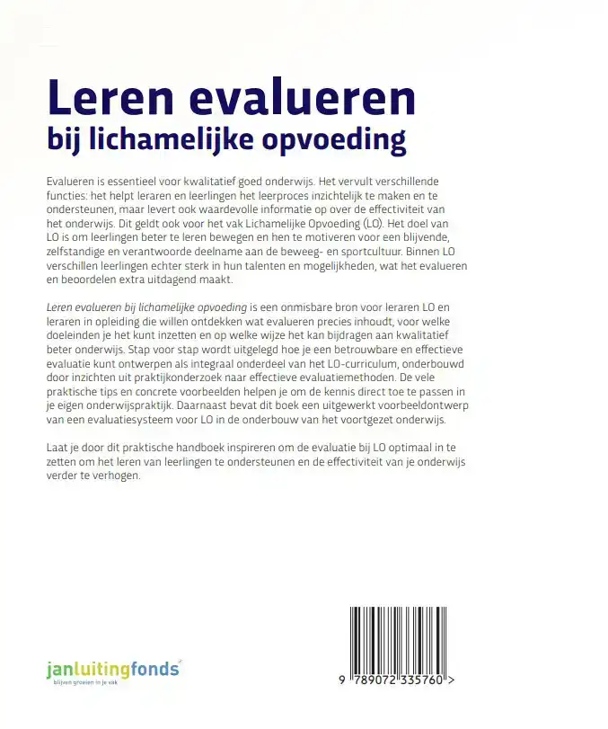 LEREN EVALUEREN BIJ LICHAMELIJKE OPVOEDING