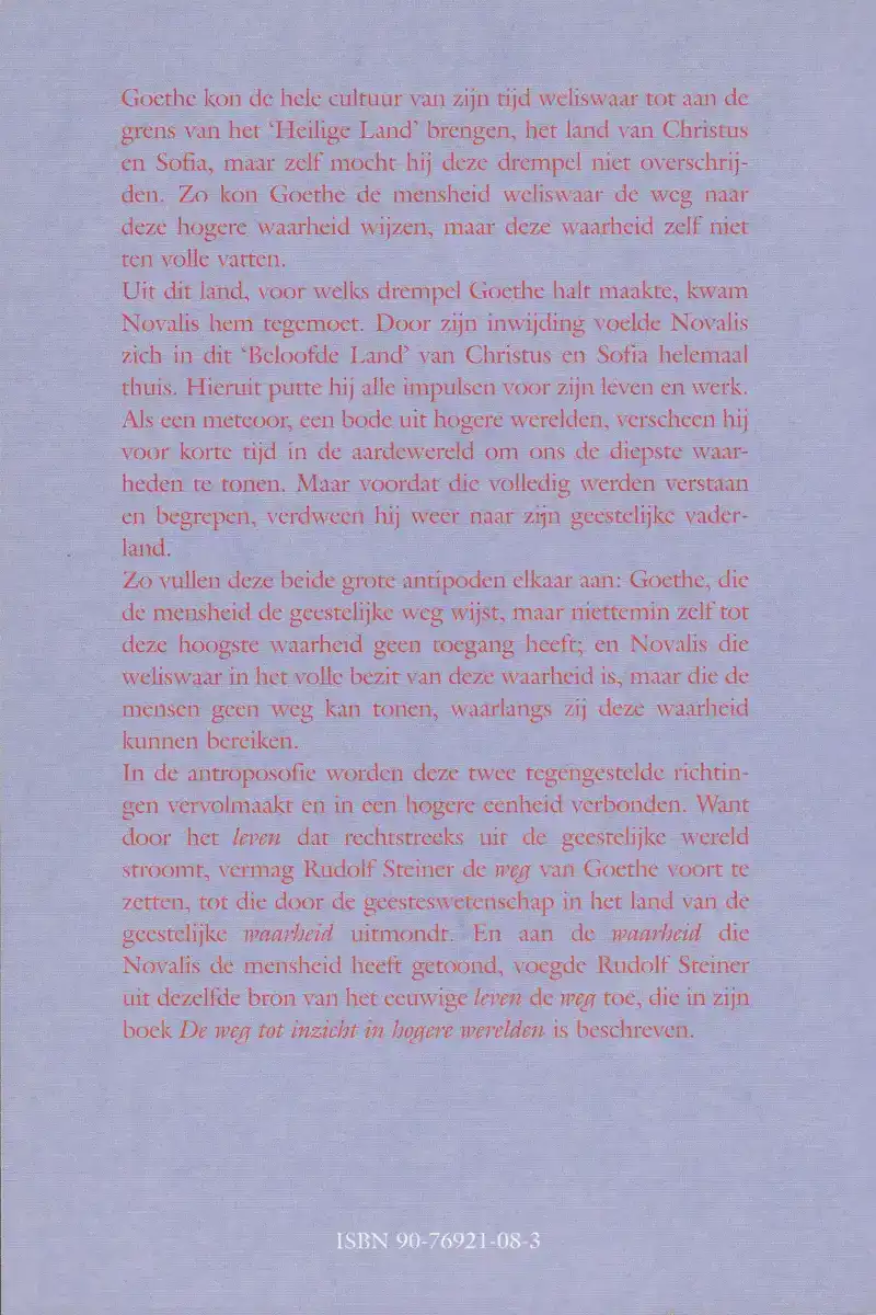 NOVALIS EN GOETHE IN DE GEESTESGESCHIEDENIS VAN HET AVONDLAN