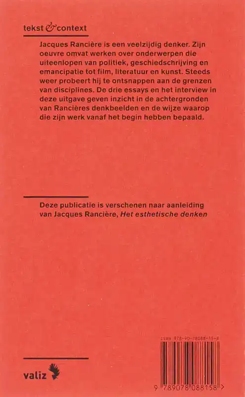 OVER HET WERK VAN JACQUES RANCIERE