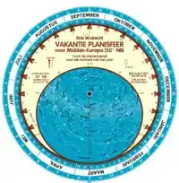 NEDERLANDSE VAKANTIE-PLANISFEER VOOR MIDDEN-EUROPA (50 GRADE