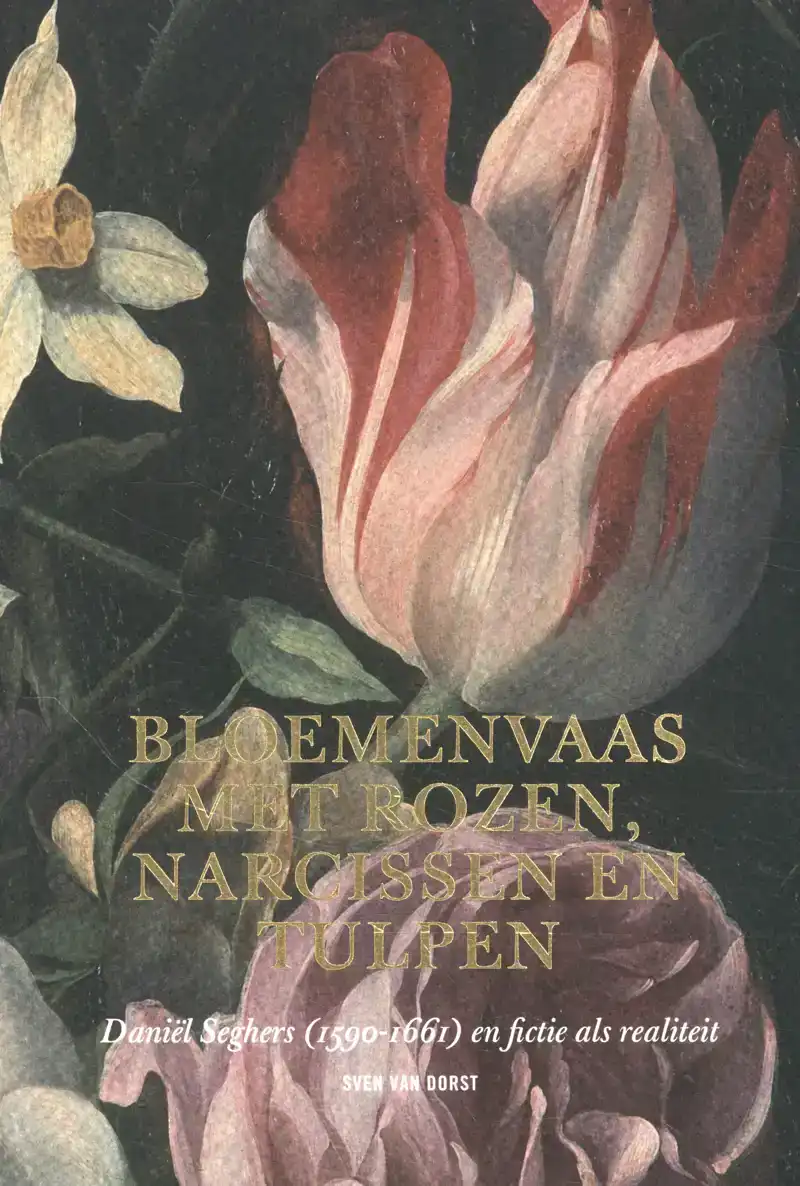 BLOEMENVAAS MET ROZEN, NARCISSEN EN TULPEN