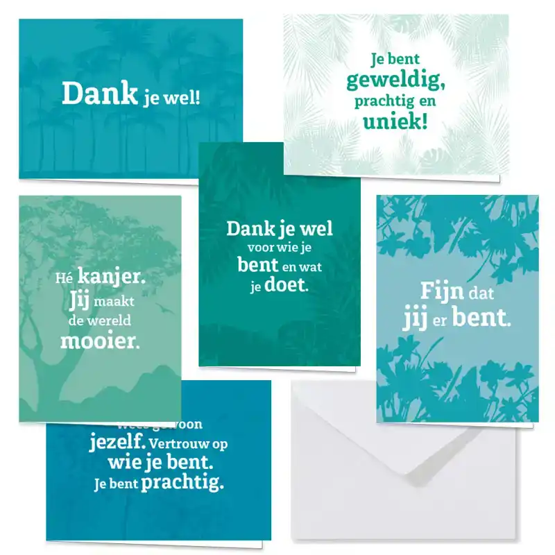 DANK JE WEL WENSKAARTEN IN BOX