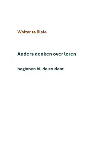 ANDERS DENKEN OVER LEREN