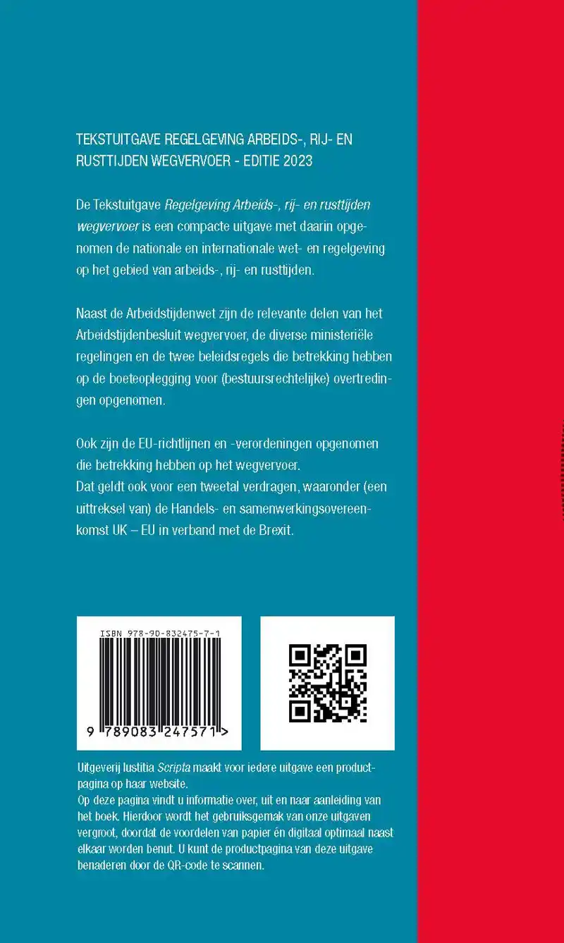 TEKSTUITGAVE REGELGEVING ARBEIDS-, RIJ- EN RUSTTIJDEN WEGVER