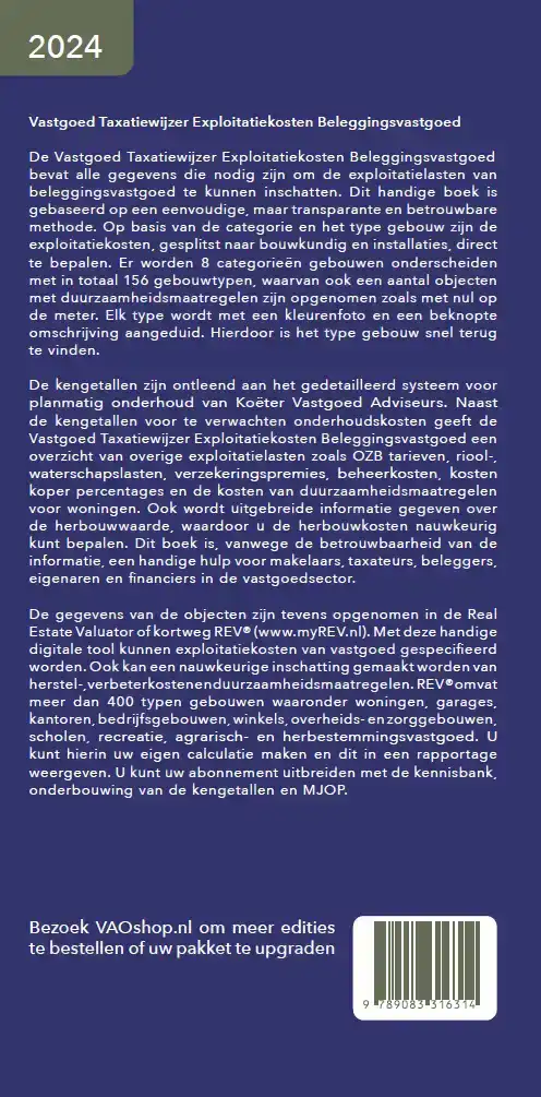 VASTGOED TAXATIEWIJZER EXPLOITATIEKOSTEN BELEGGINGSVASTGOED