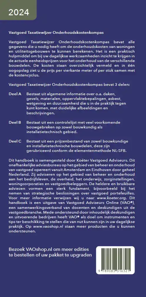 VASTGOED TAXATIEWIJZER ONDERHOUDSKOSTENKOMPAS
