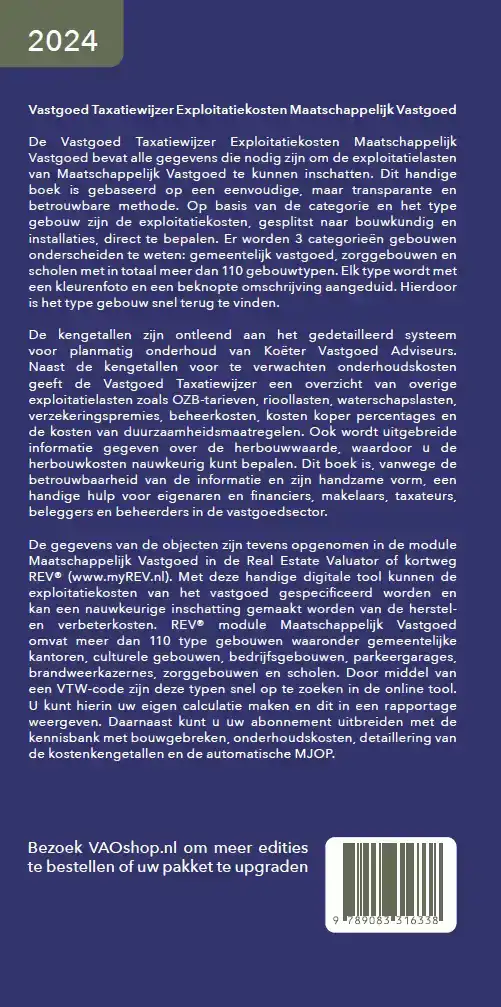 VASTGOED TAXATIEWIJZER EXPLOITATIEKOSTEN MAATSCHAPPELIJK VAS
