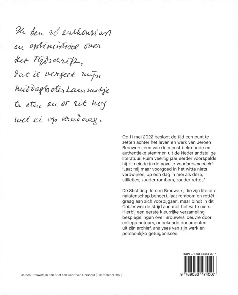 CAHIER JEROEN BROUWERS