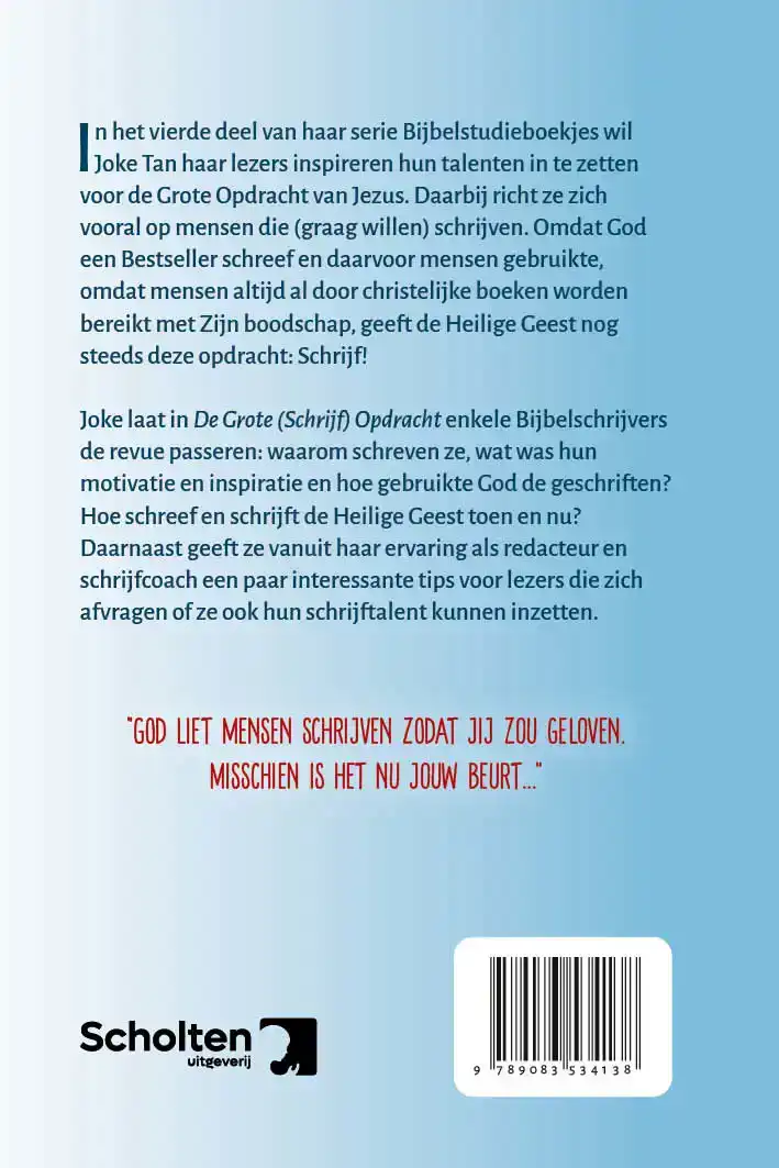 DE GROTE SCHRIJF OPDRACHT
