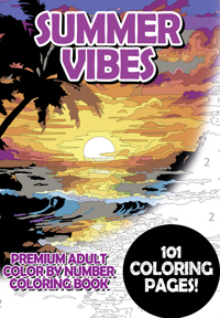 SUMMER VIBES - PREMIUM ADULT COLOR BY NUMBER COLORING BOOK
