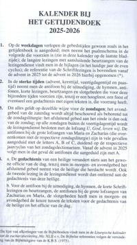 KALENDER BIJ HET GETIJDENBOEK