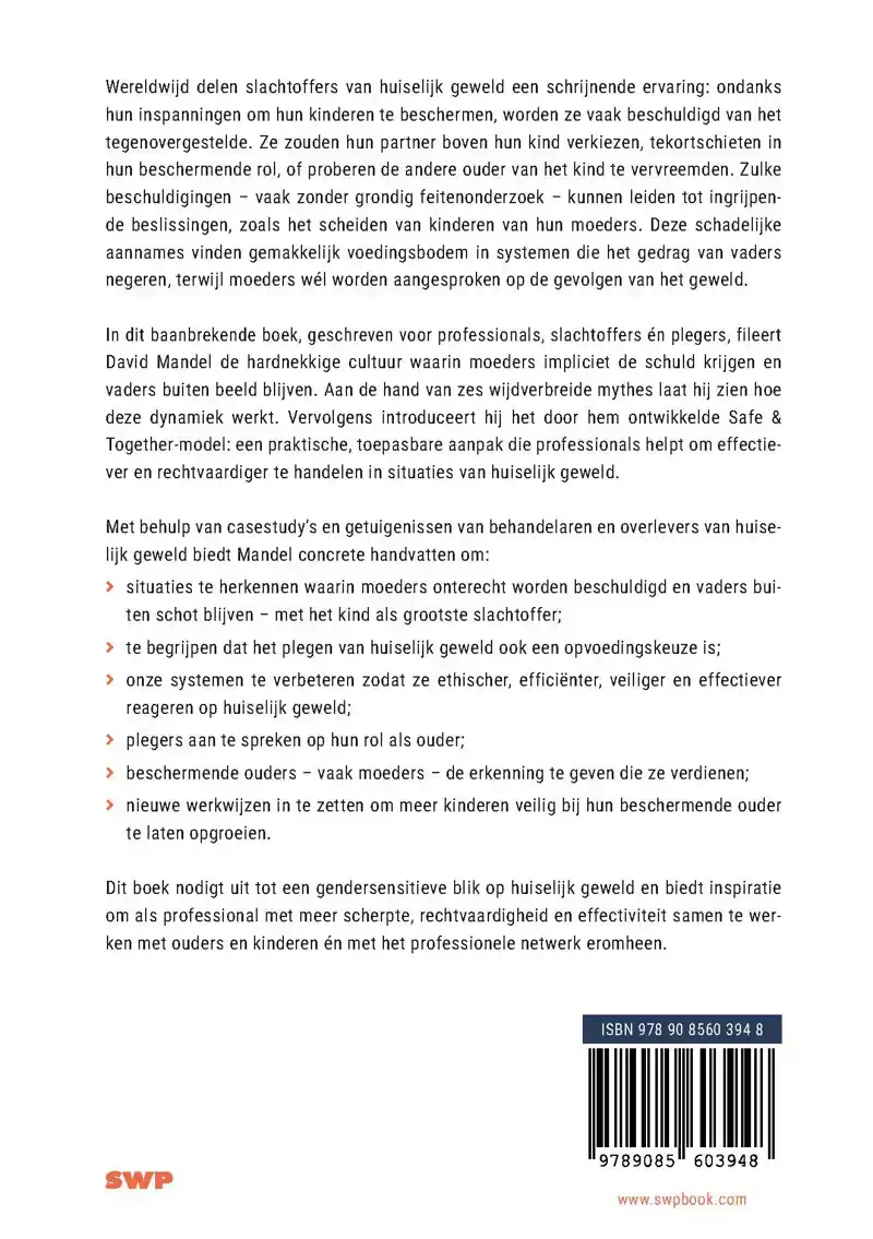 STOP MET MOEDERS DE SCHULD GEVEN EN VADERS TE NEGEREN
