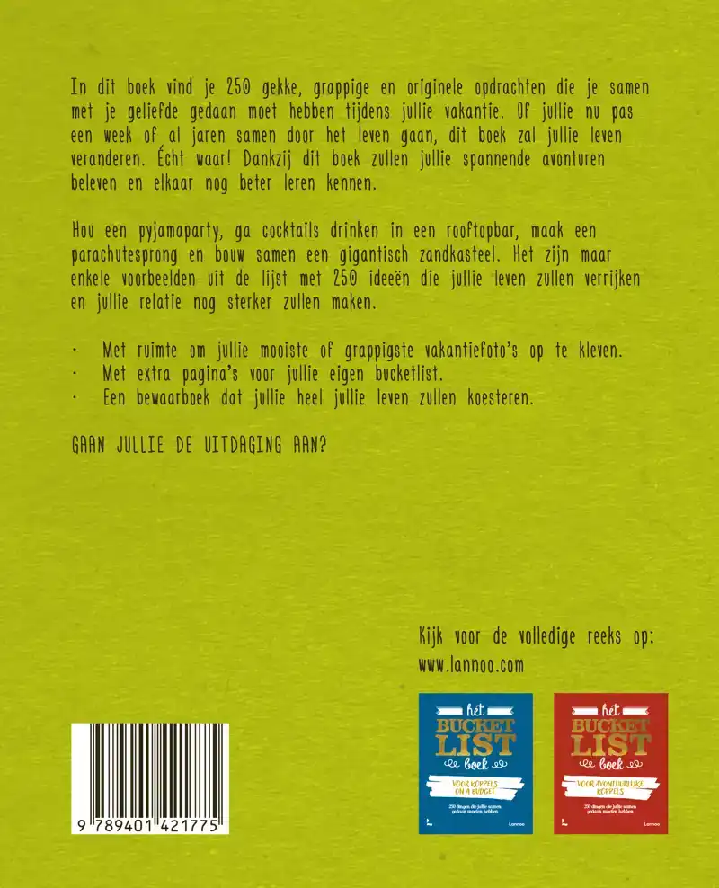 HET BUCKETLIST BOEK VOOR KOPPELS MET VAKANTIE
