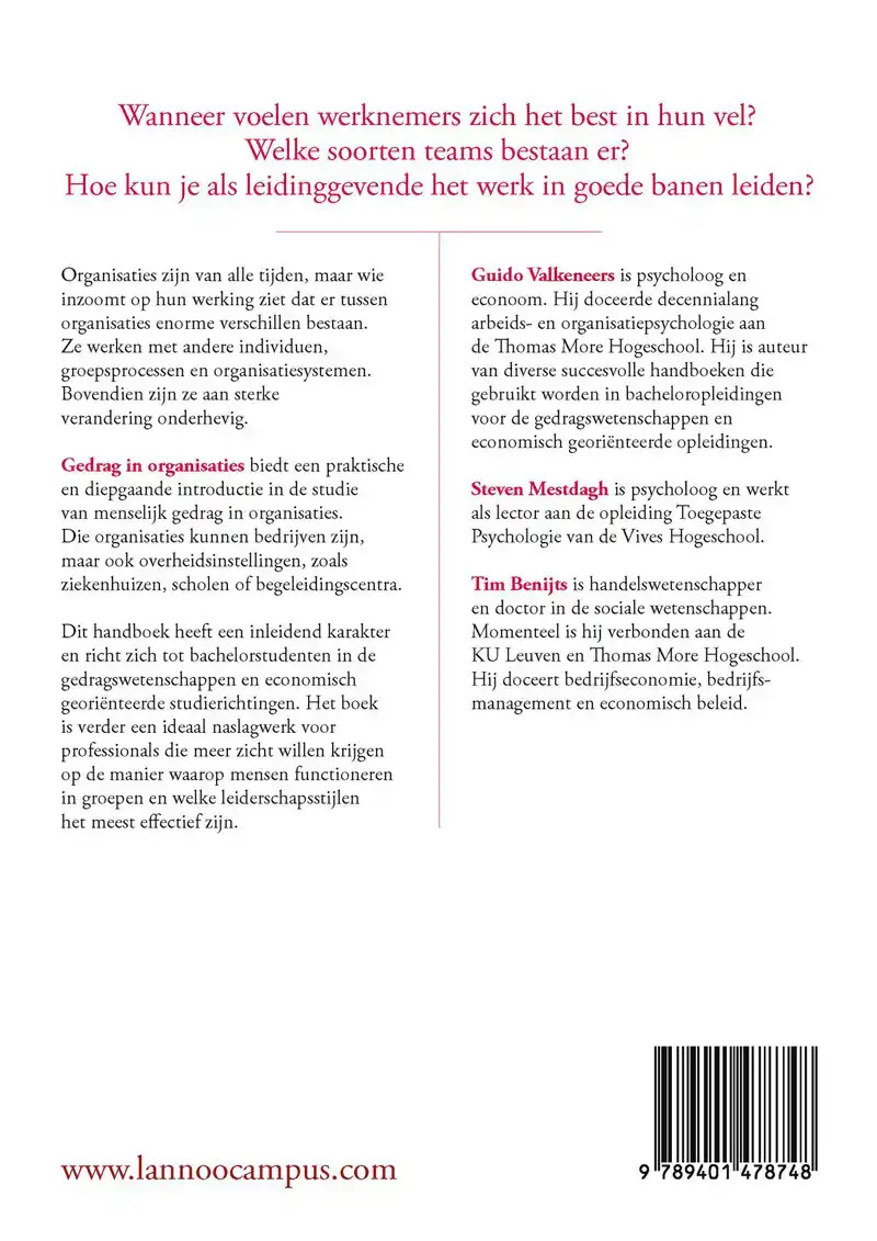 GEDRAG IN ORGANISATIES