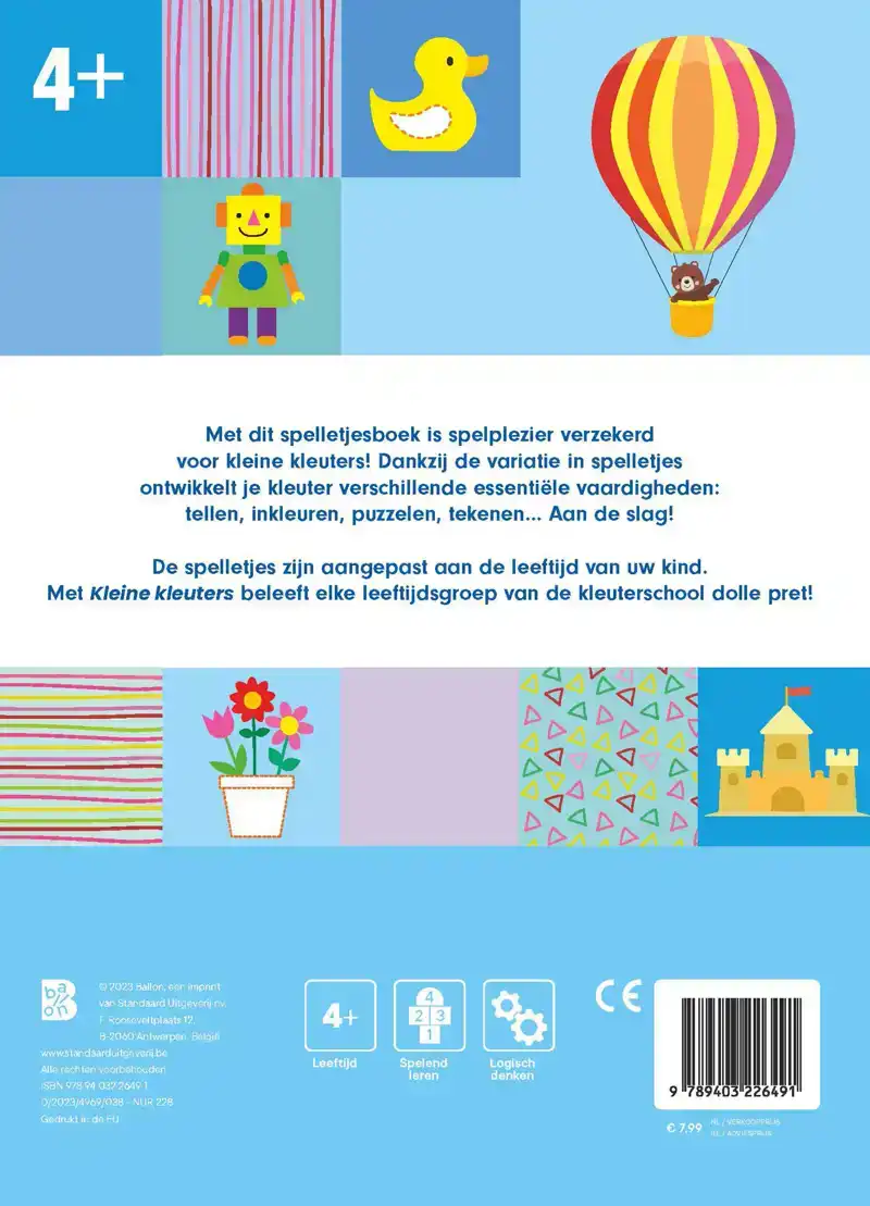 KLEINE KLEUTERS - SPELLETJESBOEK 4+