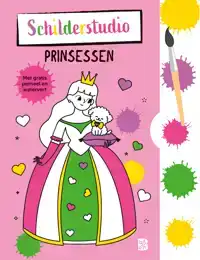 KLEURBOEK MET VERFPALET EN PENSEEL PRINSESSEN