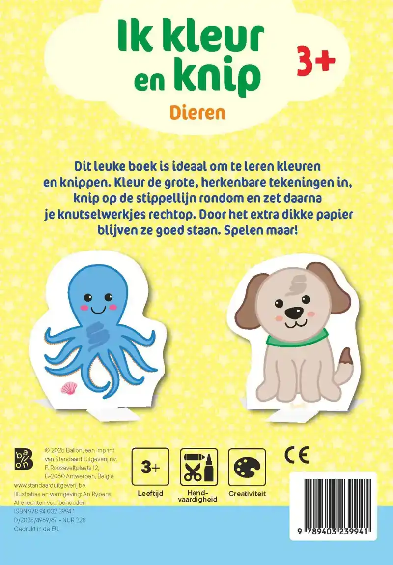 IK KLEUR EN KNIP: DIEREN