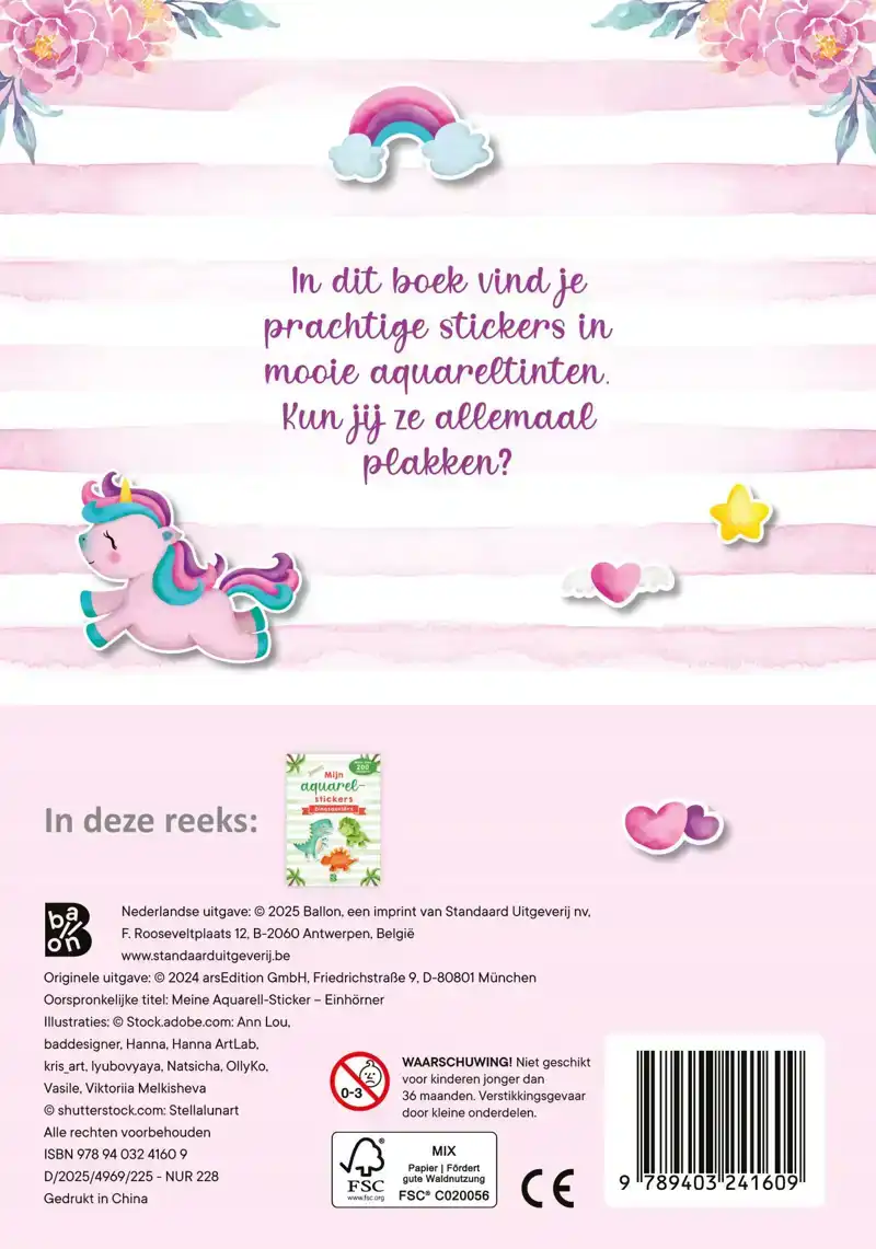 MIJN AQUARELSTICKERS EENHOORNS