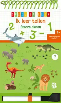 BLOK MET SPIRAAL EN VILTSTIFT: IK LEER TELLEN STOERE DIEREN