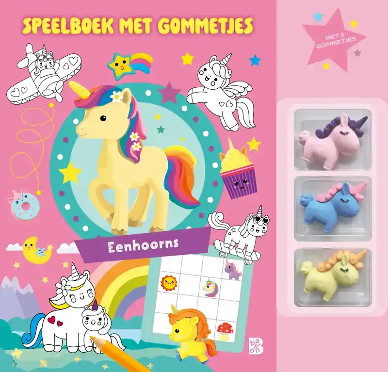 SPEELBOEK MET GOMMETJES: EENHOORNS