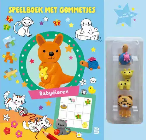 SPEELBOEK MET GOMMETJES: BABYDIEREN