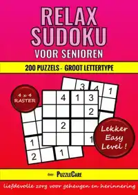 SUDOKU RELAX VOOR SENIOREN 4X4 RASTER - 200 PUZZELS GROOT LE