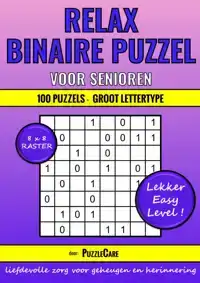 BINAIRE PUZZEL RELAX VOOR SENIOREN - 8X8 RASTER - 100 PUZZEL