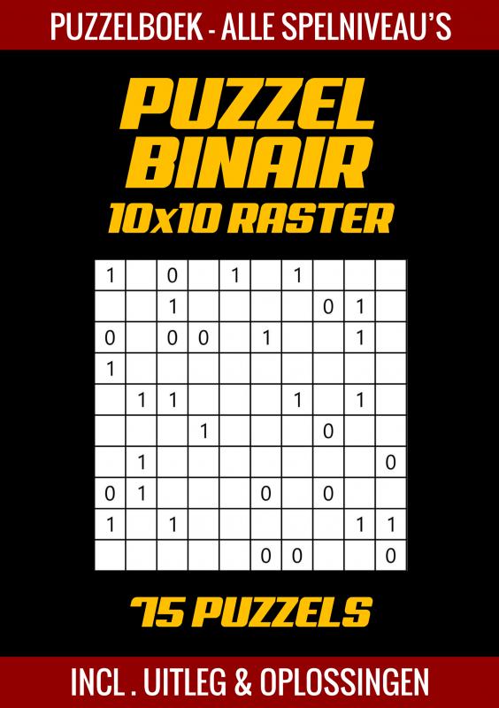 PUZZEL BINAIR - PUZZELBOEK ALLE SPELNIVEAU'S - 75 PUZZELS IN