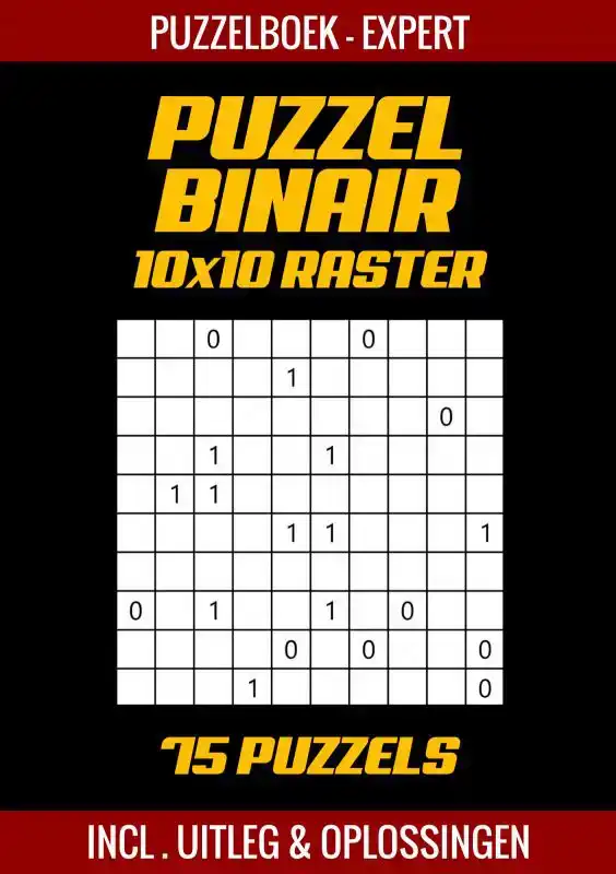 PUZZEL BINAIR - PUZZELBOEK EXPERTS - 75 PUZZELS INCL. UITLEG