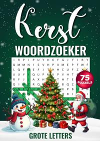 WOORDZOEKER KERST - GROTE LETTERS, 75 PUZZELS INCL. OPLOSSIN