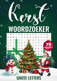 WOORDZOEKER KERST - GROTE LETTERS, 75 PUZZELS INCL. OPLOSSIN